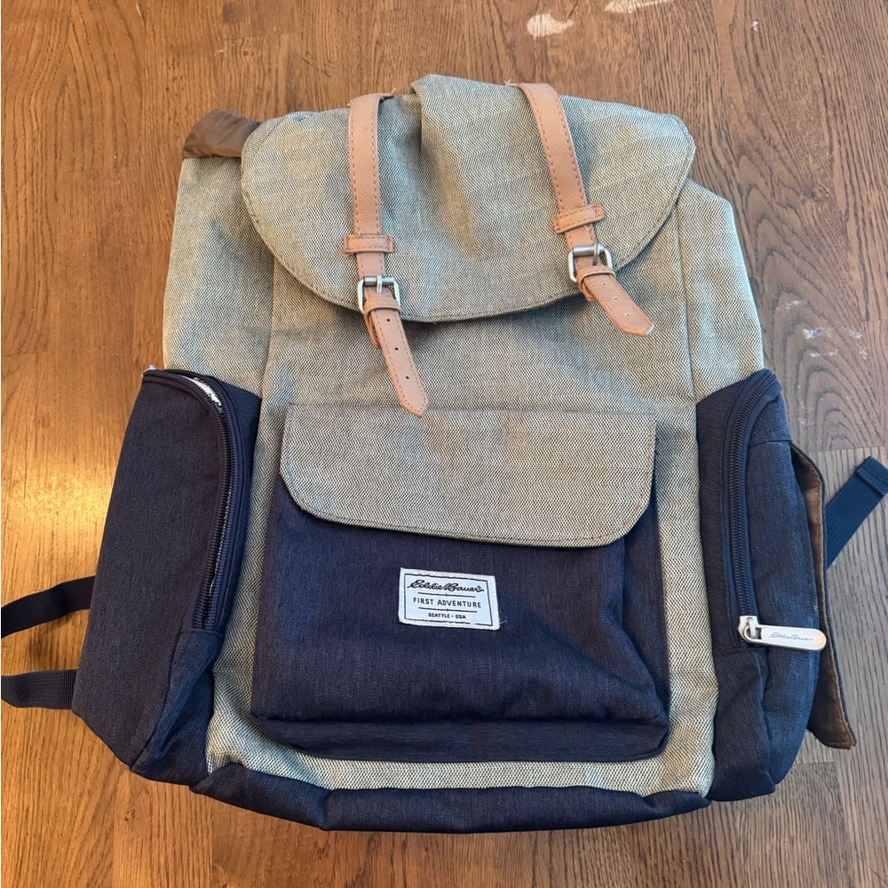 Eddie Bauer Tan and Black Backpack Durable Versatile Design
